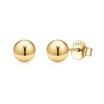 Brincos ChicSilver em prata esterlina banhada a ouro 14K 5mm
