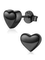 Brincos ChicSilver Heart Stud 7 mm em prata esterlina 925