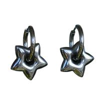 Brincos Clássicos De Aço Inoxidável Em Forma De Coração E Estrela Para Mulheres, Estilo Goth Punk