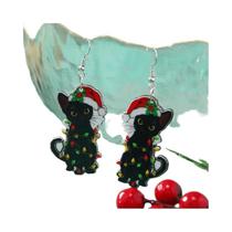 Brincos, Colar e Chaveiro de Natal com Pingente de Monstro Verde - Acessórios para Mulheres Brincos, Colar e Chaveiro de Natal com Pingente de Monstro Verde - Acessórios para Mulheres