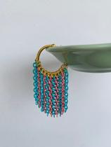 Brincos coloridos Argola Dourada com correntes Carnaval Brincos coloridos Argola Dourada com correntes Carnaval