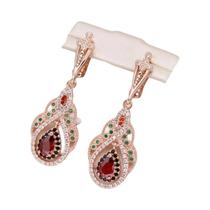 Brincos Coloridos De Zircônia Em Formato De Gota, Joias Boho De Cobre Pendentes Para Acessórios De Brincos Coloridos De Zircônia Em Formato De Gota, Joias Boho De Cobre Pendentes Para Acessórios De