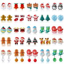 Brincos com clipe, presente de Natal DEVIENG, crianças e adolescentes, 24 pares Brincos com clipe, presente de Natal DEVIENG, crianças e adolescentes, 24 pares