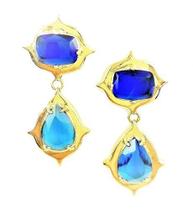Brincos Com Pedras Lapidação Facetada Banho De Ouro 18k 1385 Brincos Com Pedras Lapidação Facetada Banho De Ouro 18k 1385