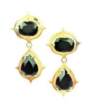 Brincos Com Pedras Lapidação Facetada Banho De Ouro 18k 1385 Brincos Com Pedras Lapidação Facetada Banho De Ouro 18k 1385