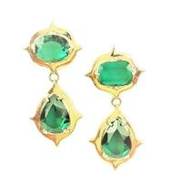 Brincos Com Pedras Lapidação Facetada Banho De Ouro 18k 1385 Brincos Com Pedras Lapidação Facetada Banho De Ouro 18k 1385