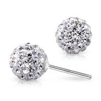 Brincos Crystalline Azuria 925 em prata esterlina 8mm para mulheres Brincos Crystalline Azuria 925 em prata esterlina 8mm para mulheres