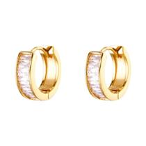 Brincos De Aço Inoxidável Com Zircônia Cúbica Em Formato De U Para Mulheres, Joias Geométricas,