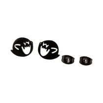 Brincos De Aço Inoxidável Em Forma De Fantasma Preto, Joias Minimalistas E Fofas Para O Halloween Brincos De Aço Inoxidável Em Forma De Fantasma Preto, Joias Minimalistas E Fofas Para O Halloween