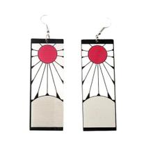 Brincos De Acrílico Cosplay De Tanjiro Para Mulheres E Meninas, Joias Longas De Demon Slayer Brincos De Acrílico Cosplay De Tanjiro Para Mulheres E Meninas, Joias Longas De Demon Slayer