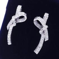 Brincos de Arco de Cristal Prateado Huitan - Joias para Festa e Casamento - Moda 2023