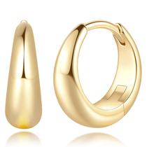 Brincos de Argola Banhados a Ouro 14K - Hipoalergênicos Degerde