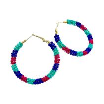 Brincos De Argola Boêmios Coloridos Feitos À Mão Com Contas De Vidro E Ferro Para Mulheres Joia