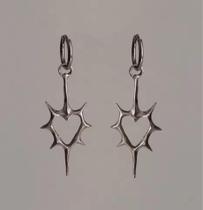 Brincos De Argola Com Espinhos Vazados, Estilo Punk Rock, Coração, Para Mulheres E Homens, Moda,