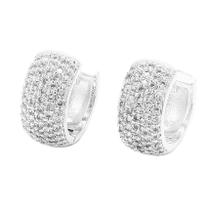Brincos De Argola com Prata Com Zircônia Cúbica Estiloso
