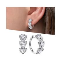 Brincos de Argola com Zircônia Cúbica Azul - Acessório Elegante para Festa e Casamento