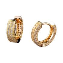 Brincos De Argola Com Zircônia Cúbica Verde, Joias De Moda Hip Hop Com Cristais Coloridos CZ Para