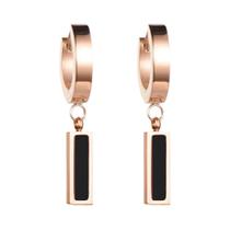 Brincos de Argola de Concha - Ouro Rosa e Titânio - Joias da Moda Brincos de Argola de Concha - Ouro Rosa e Titânio - Joias da Moda
