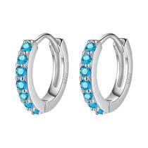 Brincos De Argola De Cristal Em Prata Esterlina 925 Para Mulheres E Meninas, Joias De Casamento E Brincos De Argola De Cristal Em Prata Esterlina 925 Para Mulheres E Meninas, Joias De Casamento E