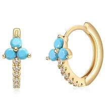 Brincos de Argola de Ouro Azul Estilo Boho para Mulheres - Acessórios de Joias de Praia