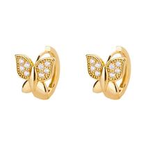 Brincos De Argola Dourados Em Formato De Borboleta Para Mulheres E Meninas, Joias Modernas De Aço Brincos De Argola Dourados Em Formato De Borboleta Para Mulheres E Meninas, Joias Modernas De Aço
