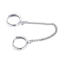 Brincos de Argola Duplos Femininos ANENJERY - Com Corrente e Elo - Presente