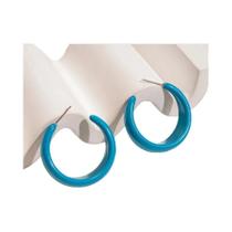 Brincos De Argola Em Acrílico Azul Em Forma De C Para Mulheres, Joias Geométricas Minimalistas E