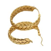 Brincos De Argola Em Formato De Trigo Dourado Para Mulheres, Joias Geométricas Em Aço Inoxidável Brincos De Argola Em Formato De Trigo Dourado Para Mulheres, Joias Geométricas Em Aço Inoxidável