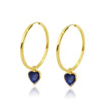 Brincos De Argola em Ouro 18k 750 Com Zircônia 5mm