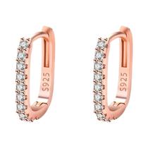 Brincos De Argola Em Prata Esterlina 925 Com Cristal De Zircônia Para Mulheres, Ideais Para Brincos De Argola Em Prata Esterlina 925 Com Cristal De Zircônia Para Mulheres, Ideais Para
