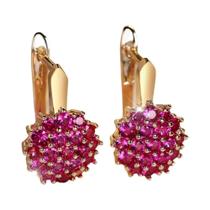 Brincos De Argola Em Zircônia Prata Dourada Rosa Em Forma De Girassol Para Mulheres, Joias De