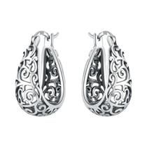 Brincos De Argola Florais Femininos Em Prata Esterlina 925 Com Design De Folhagem E Íris Para Brincos De Argola Florais Femininos Em Prata Esterlina 925 Com Design De Folhagem E Íris Para