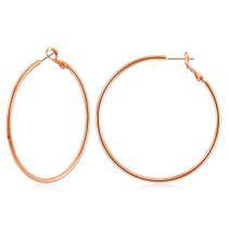 Brincos de argola Gacimy Large em ouro rosa 14 K, 50 mm, para mulheres Brincos de argola Gacimy Large em ouro rosa 14 K, 50 mm, para mulheres