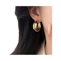 Brincos De Argola Geométrica Torcida Em Ouro E Prata, Joias De Moda Punk Y2K Com Design Simples