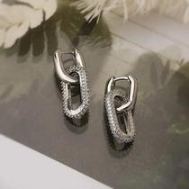 Brincos De Argola Geométricos Com Strass Brilhantes Para Mulheres, Acessórios De Festa De Luxo Leve Brincos De Argola Geométricos Com Strass Brilhantes Para Mulheres, Acessórios De Festa De Luxo Leve