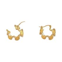 Brincos De Argola Geométricos Ondulados Prateados Para Mulheres, Brincos De Círculo Franceses Brincos De Argola Geométricos Ondulados Prateados Para Mulheres, Brincos De Círculo Franceses