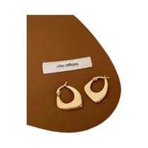 Brincos de Argola Geométricos Prateados ANENJERY - Joias Diárias para Homens e Mulheres