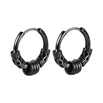 Brincos De Argola Góticos Cobra Mamba Negra Com Vinhas Para Homens, Joia De Estilo Biker Rock Rap,