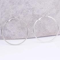 Brincos de Argola Grandes e Lisos (30-100mm) - Joias de Casamento Simples e Redondas para Mulheres Brincos de Argola Grandes e Lisos (30-100mm) - Joias de Casamento Simples e Redondas para Mulheres