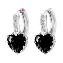 Brincos De Argola Grandes Femininos Em Prata Esterlina 925 Com Zircônia Cúbica Colorida, Acessório