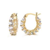 Brincos de argola Hefanny CZ preenchidos com ouro 14K para mulheres