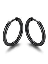 Brincos de argola KeyStyle Small para mulheres e homens em aço inoxidável