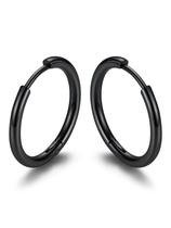 Brincos de argola KeyStyle Small para mulheres e homens em aço inoxidável