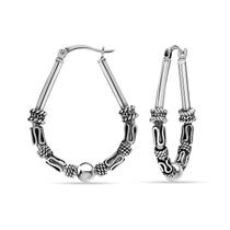 Brincos de argola LeCalla em prata esterlina 925 32 mm para mulheres Brincos de argola LeCalla em prata esterlina 925 32 mm para mulheres