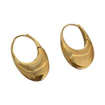 Brincos De Argola Metálica Chunky Para Mulheres, Moda, Círculo Oco, Joias Punk