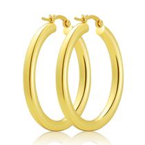 Brincos de argola Oyoree banhados a ouro 18K para mulheres com 40 mm de diâmetro
