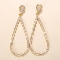 Brincos De Argola Pendentes De Luxo Femininos Com Cristais De Strass Para Casamento Brincos De Argola Pendentes De Luxo Femininos Com Cristais De Strass Para Casamento