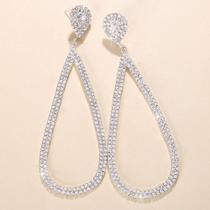 Brincos De Argola Pendentes De Luxo Femininos Com Cristais De Strass Para Casamento Brincos De Argola Pendentes De Luxo Femininos Com Cristais De Strass Para Casamento