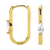 Brincos De Argola Quadrados Com Zircônia Verde Oval Para Mulheres, Joias De Luxo Em Aço Inoxidável Brincos De Argola Quadrados Com Zircônia Verde Oval Para Mulheres, Joias De Luxo Em Aço Inoxidável