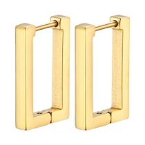 Brincos de Argola Quadrados Dourados - Aço Inoxidável - Minimalista Unissex